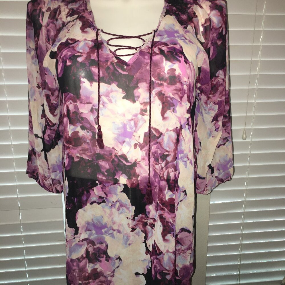 Lane Bryant Sheer Floral Top - 40 Bust Size 14 or Large